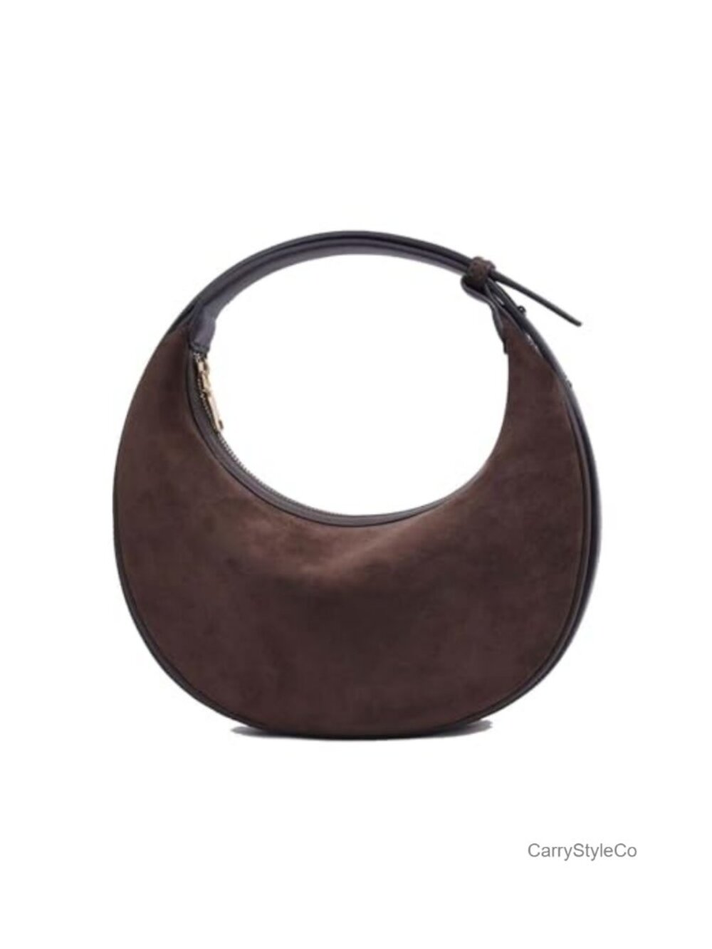 Suede Leather Crescent Crossbody Hobo Bag Adjustable Strap
